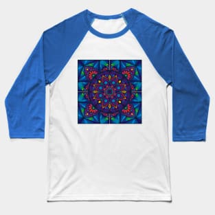 Jewel Stained Glass Mandala Baseball T-Shirt